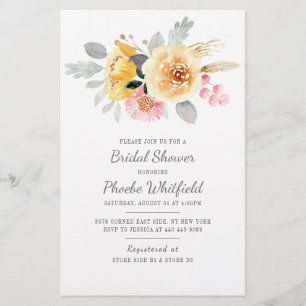 Junggesellinnenabschied Wasserfarbe Floral Moderne Briefpapier