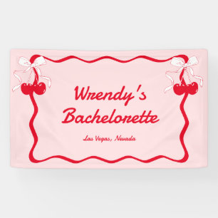 Junggesellinnenabschied Willkommen Kirsche auf dem Banner