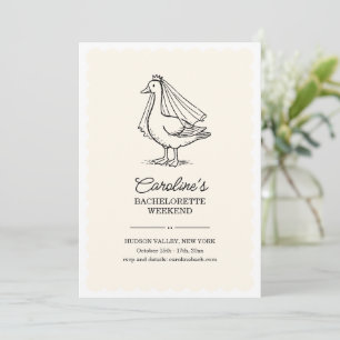Junggesellinnenabschied Wochenende Gans Kritzel Wo Einladung