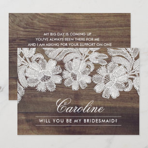 Junggesellinnenabschiede? Barn Wood White Lace Einladung