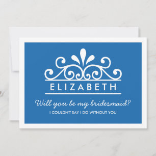 Junggesellinnenabschiede? Blue Tiara Card Einladung