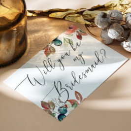 Junggesellinnenabschiede. Blumenhochzeit im Herbst Einladungspostkarte