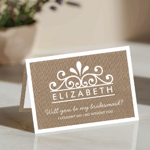 Junggesellinnenabschiede? Burlap Tiara Card Einladung