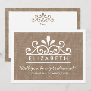 Junggesellinnenabschiede? Burlap Tiara Card Einladung