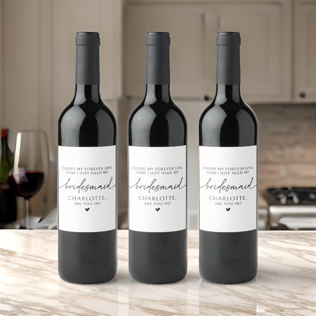 Junggesellinnenabschiede? Eigenes Weinetikett (bridesmaid wine bottle label, bridesmaid proposal label, personalized bridesmaid label, custom name)