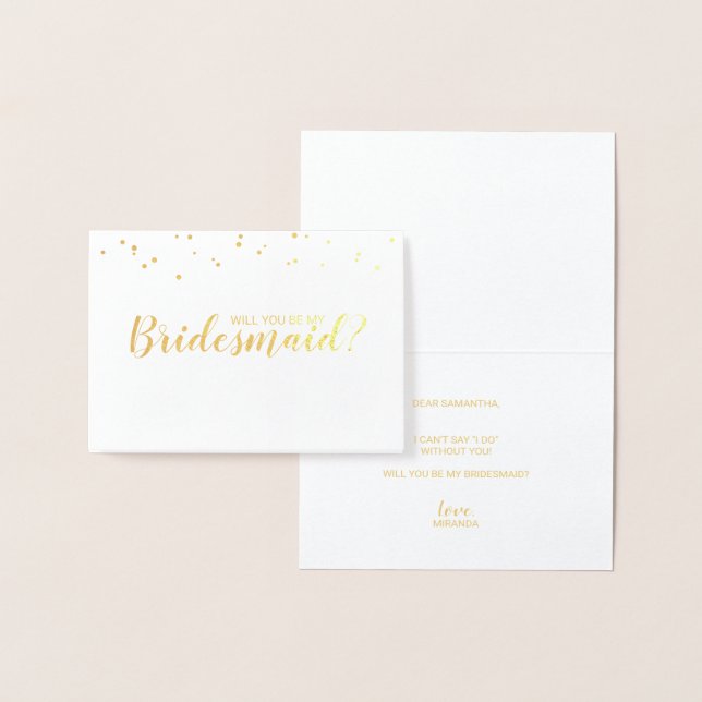 Junggesellinnenabschiede? Elegant Confetti Gold Folienkarte (Anzeige)