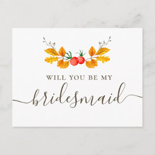 Junggesellinnenabschiede. Fall botanisches Blattwe Postkarte
