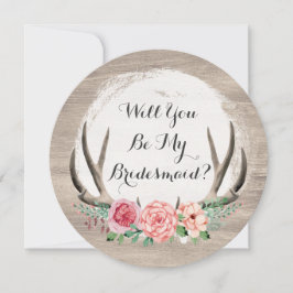 Junggesellinnenabschiede? Floral Antlers Rustic Einladung