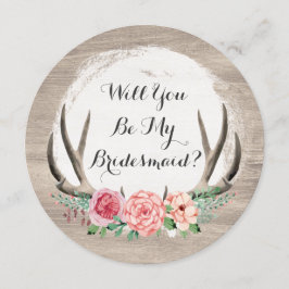 Junggesellinnenabschiede? Floral Antlers Rustic Einladung