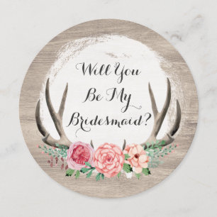 Junggesellinnenabschiede? Floral Antlers Rustic Einladung