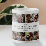 Junggesellinnenabschiede? | Foto Grid Keepake Kaffeetasse<br><div class="desc">"Werden Sie meine Bridesmaid sein?" Vorschlag Kaffee Tasse Geschenk - Frag deiner Schwester, Geschwister oder Neid, deine Brautjungfrau bei deiner Hochzeit mit diesem modernen Foto Grid Design zu sein. Mit 8 insta quadratischen Fotos von Ihnen und der Person, die Ihr frag und eine zeitgenössische Vorschlag Vorlage. Der gesamte Text ist...</div>