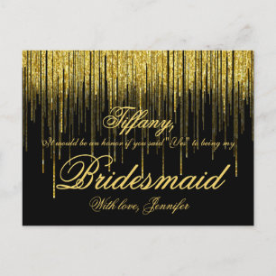 Junggesellinnenabschiede? Golden Confetti Glitzer Einladungspostkarte