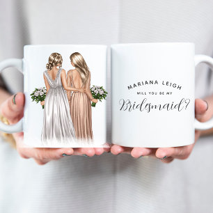 Junggesellinnenabschiede? Mädchen in Gowns Kaffeetasse
