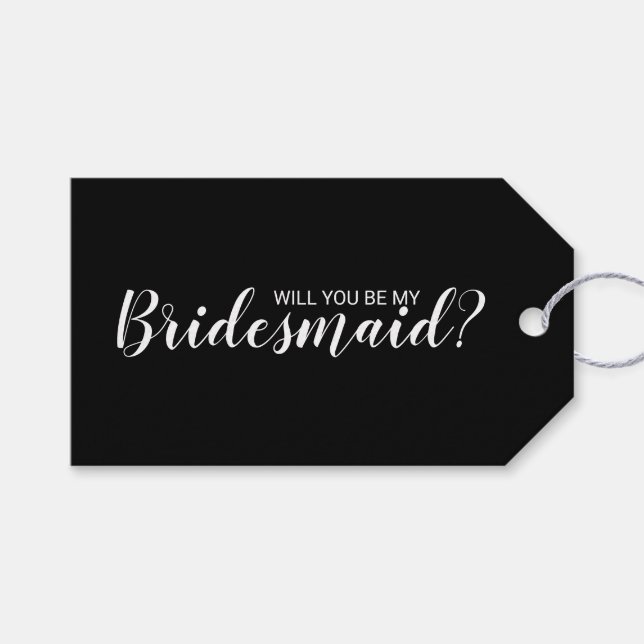 Junggesellinnenabschiede? Modern Script Black Geschenkanhänger (Vorderseite (Horizontal))