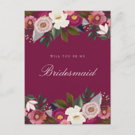 Junggesellinnenabschiede? Moody Floral Watercolor Postkarte