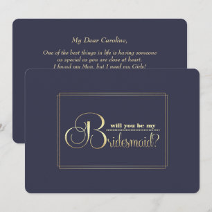 Junggesellinnenabschiede? Navy Blue Gold Einladung