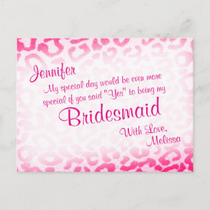 Junggesellinnenabschiede? Pink Leopard Einladungspostkarte