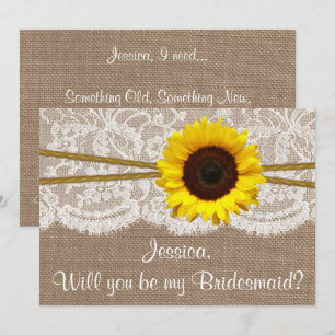 Junggesellinnenabschiede? Sonnenblume Rustikaler B Einladung