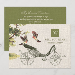 Junggesellinnenabschiede? Vintag Art Burlap Einladung