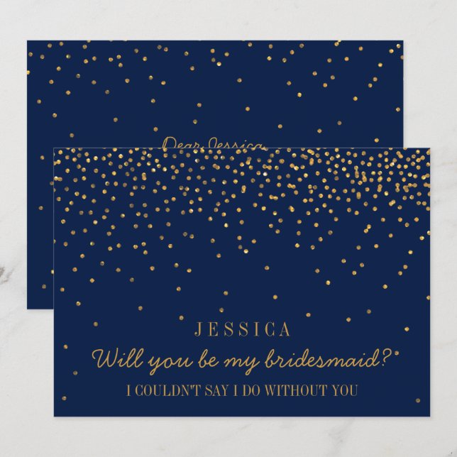 Junggesellinnenabschiede? Vintag Confetti Einladung (Vorne/Hinten)