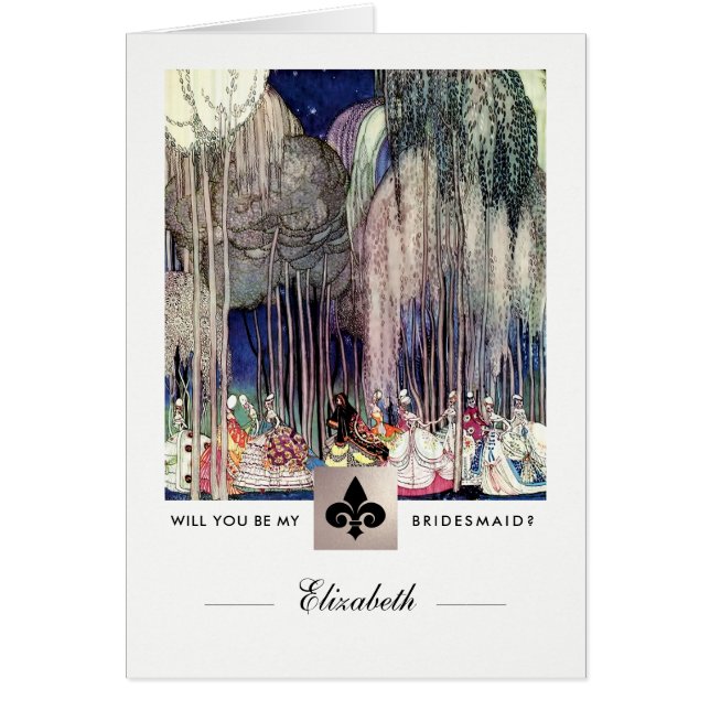 Junggesellinnenabschiede? Vintage Kunstkarte (Vorne)