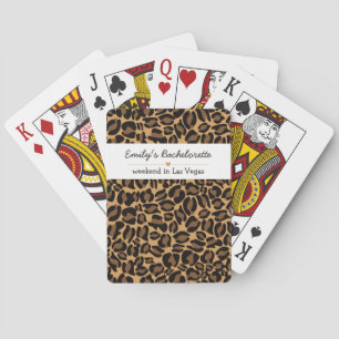 Junggesellinnenbraut Boujee Trendy Leopardenprint  Spielkarten