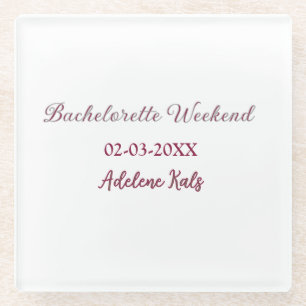 Junggesellinnenparty Name Maron Datum Bridal Showe Glasuntersetzer