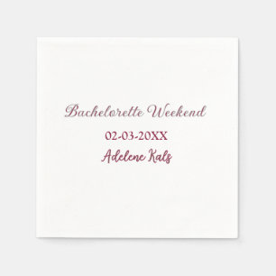 Junggesellinnenparty Name Maron Datum Bridal Showe Serviette