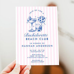 Junggesellinnenparty Retro Disco Cocktail Blau  Wo Einladung