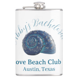 Junggesellinnenparty Strandclub blauer Meeresschal Flachmann