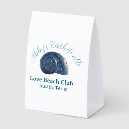 Junggesellinnenparty Strandclub blauer Meeresschal Tischaufsteller