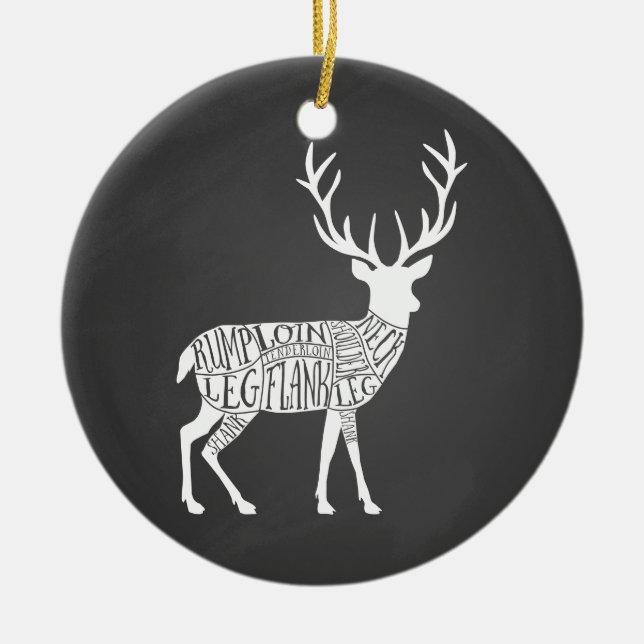 Junghirsche Keramik Ornament (Vorne)