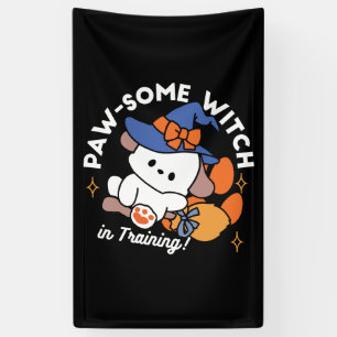 Junghunde im Training - Niedlicher Halloween-Hund Banner