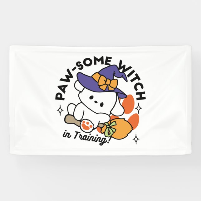 Junghunde im Training - Niedlicher Halloween-Hund Banner (Horizontal)