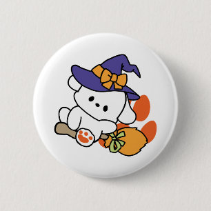 Junghunde im Training - Niedlicher Halloween-Hund Button
