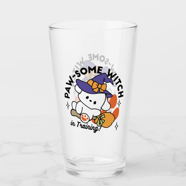 Junghunde im Training - Niedlicher Halloween-Hund Glas (Vorderseite)