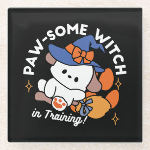 Junghunde im Training - Niedlicher Halloween-Hund Glasuntersetzer