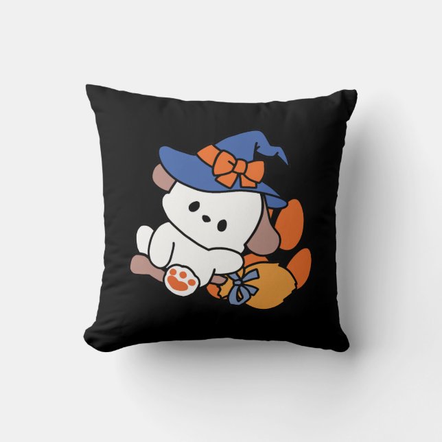 Junghunde im Training - Niedlicher Halloween-Hund Kissen (Vorderseite)