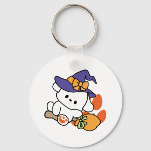 Junghunde im Training - Niedlicher Halloween-Hund Schlüsselanhänger