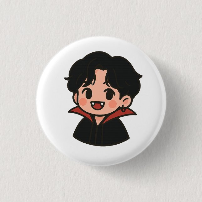 Jungkook-Inspired Vampire Pin – K-Pop Collection  Button (Vorderseite)