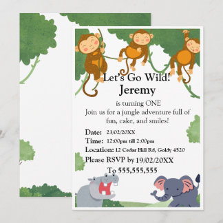 Jungle 1st Birthday Invitation | First Birthday In Einladung
