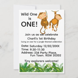 Jungle 1st Birthday Invitation | Wild One First  Einladung