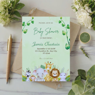 Jungle Adventure: Eine Wildtiergruppe Einladung