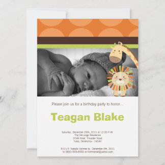 Jungle Adventure Zoo Animals Einladung zum Geburts