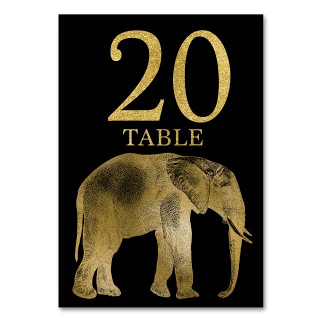 Jungle Africa Animal Elephant Numéro de table Cart (Par défaut)