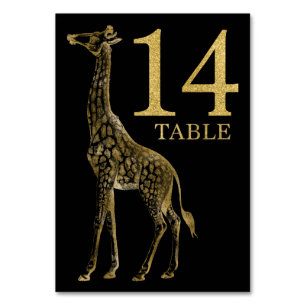 Jungle African Animal Giraffe Tischnummer Card 14