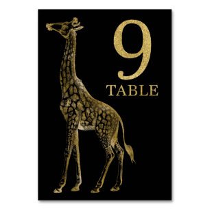 Jungle African Animal Giraffe Tischnummer Card 9