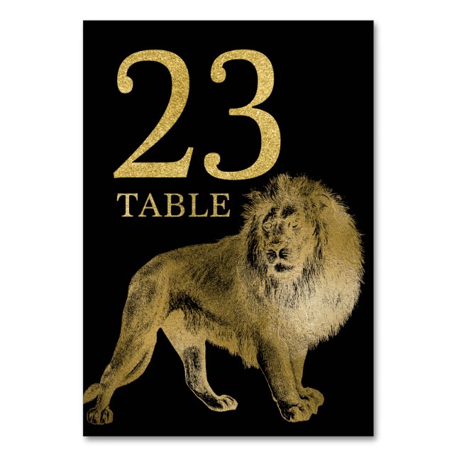 Jungle African Animal Lion Tischnummer Card 23 (Vorderseite)