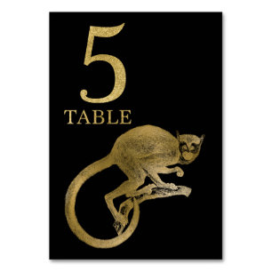 Jungle African Animal Monkey Tischnummer Card 5