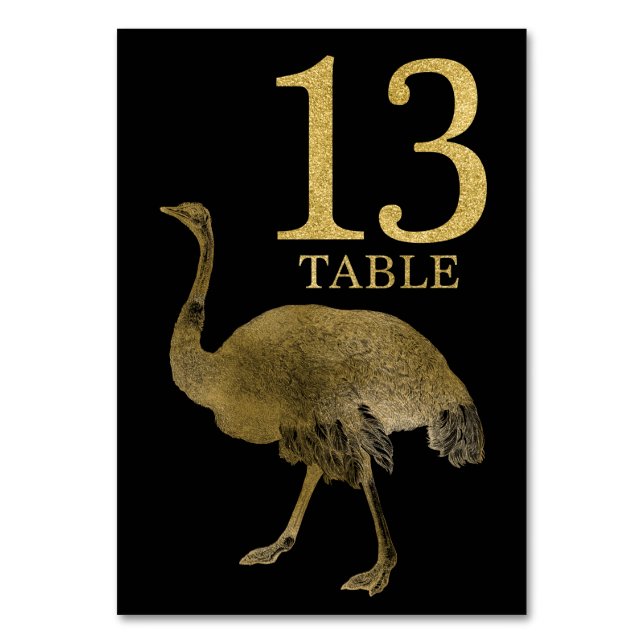 Jungle African Animal Ostrich Table Numéro Carte 1 (Par défaut)